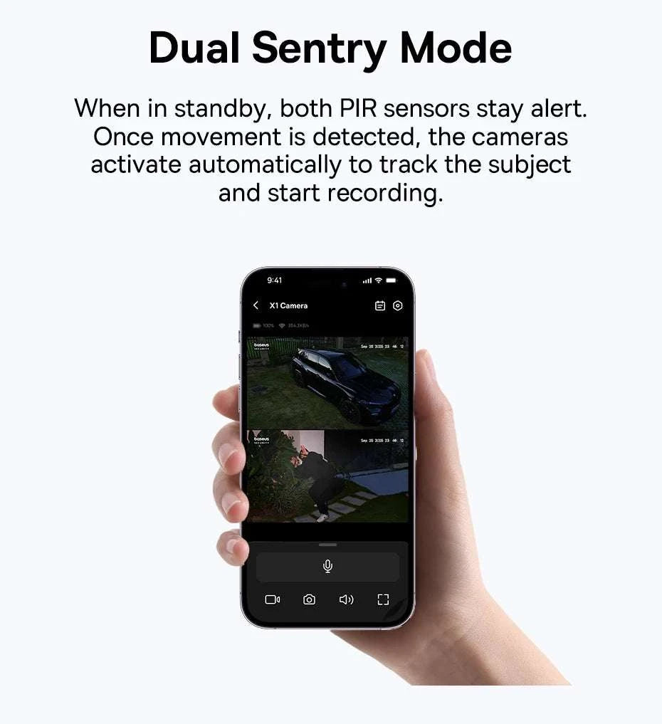 Dual Lens 3K Outdoor Security Camera with Solar Power & AI Tracking-X1 Pro NO SD Card