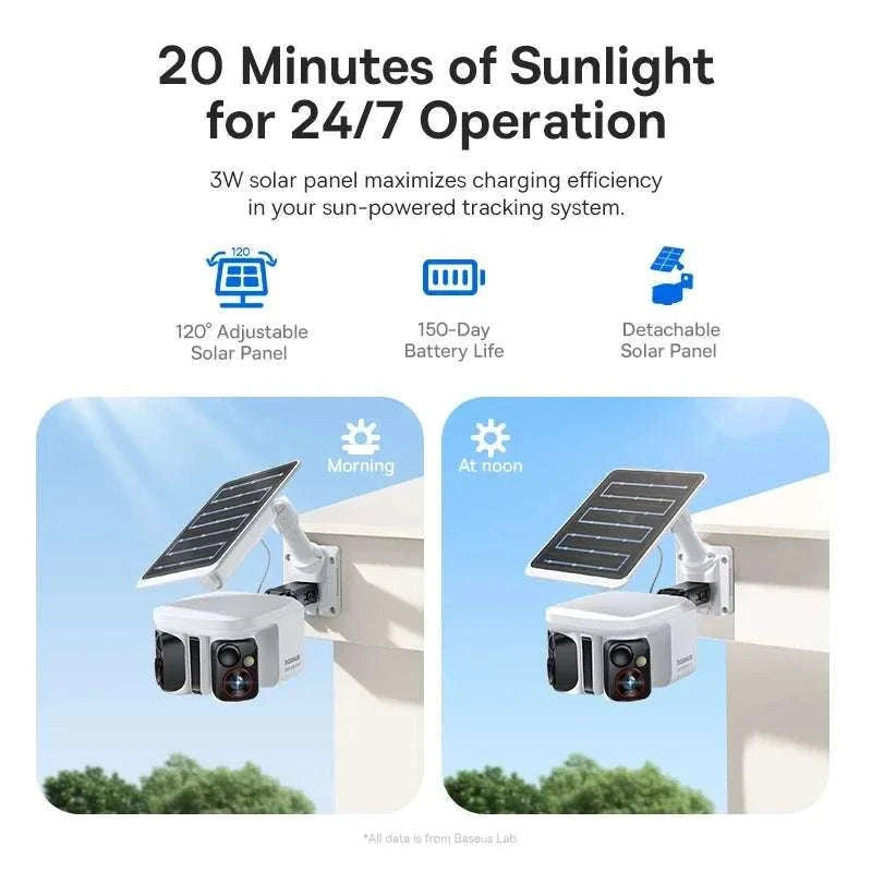 Dual Lens 3K Outdoor Security Camera with Solar Power & AI Tracking-X1 Pro NO SD Card