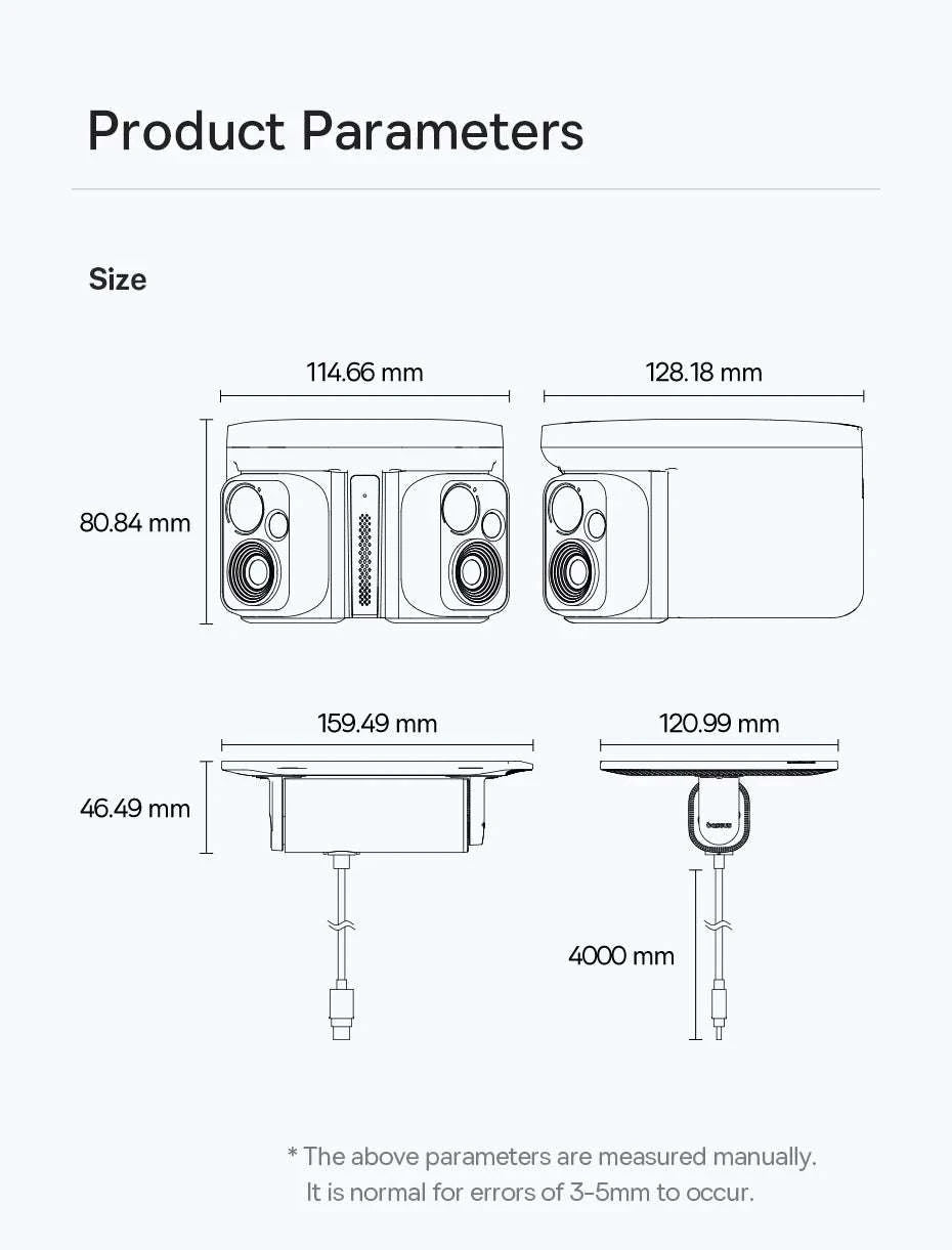 Dual Lens 3K Outdoor Security Camera with Solar Power & AI Tracking-X1 Pro NO SD Card