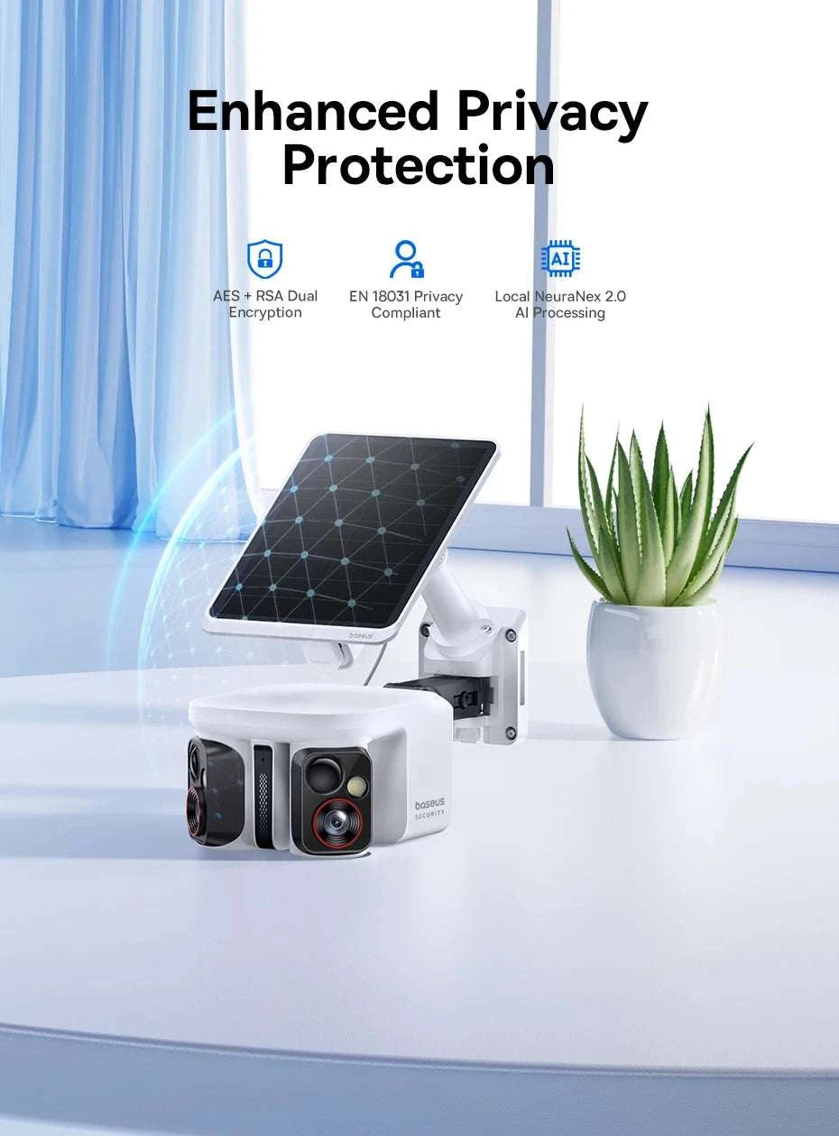 Dual Lens 3K Outdoor Security Camera with Solar Power & AI Tracking-X1 Pro NO SD Card