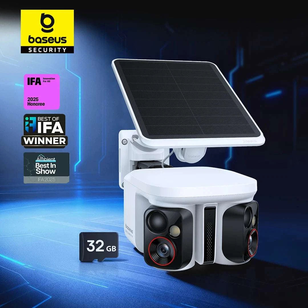 Dual Lens 3K Outdoor Security Camera with Solar Power & AI Tracking-X1 Pro NO SD Card