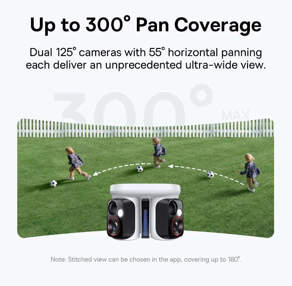 Dual Lens 3K Outdoor Security Camera with Solar Power & AI Tracking-X1 Pro NO SD Card
