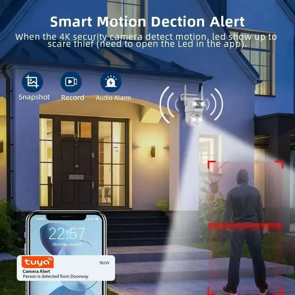 Dual Lens 8MP WiFi PTZ Security Camera with Auto Tracking-8MP NO SD Card / AU Plug
