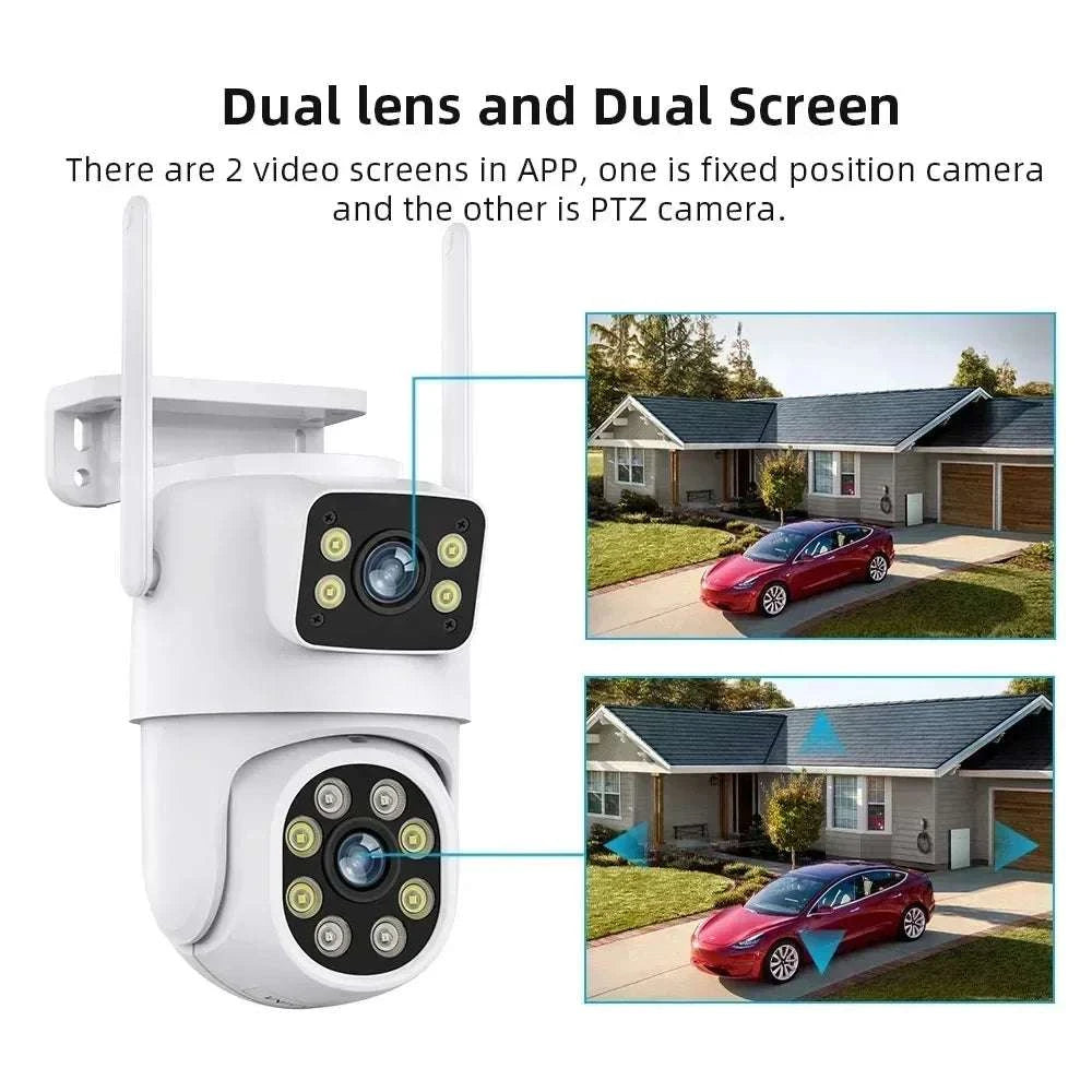 Dual Lens 8MP WiFi PTZ Security Camera with Auto Tracking-8MP NO SD Card / AU Plug