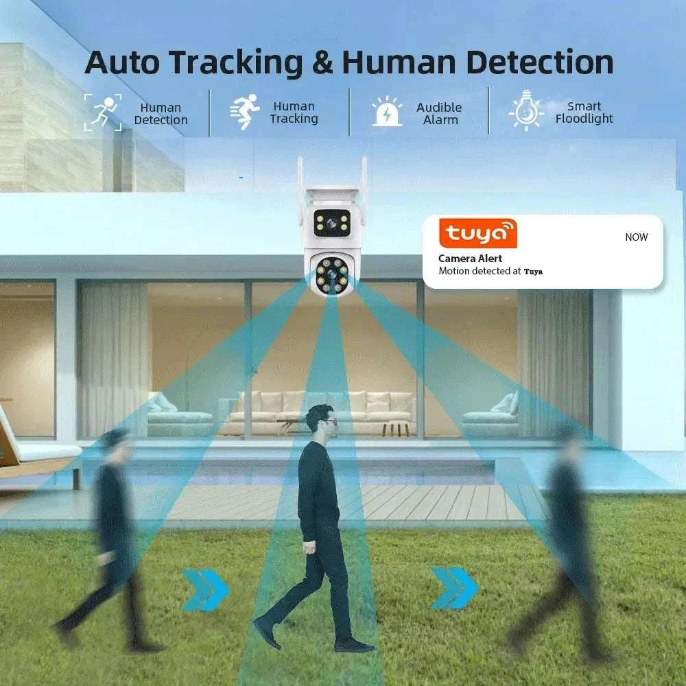 Dual Lens 8MP WiFi PTZ Security Camera with Auto Tracking-8MP NO SD Card / AU Plug