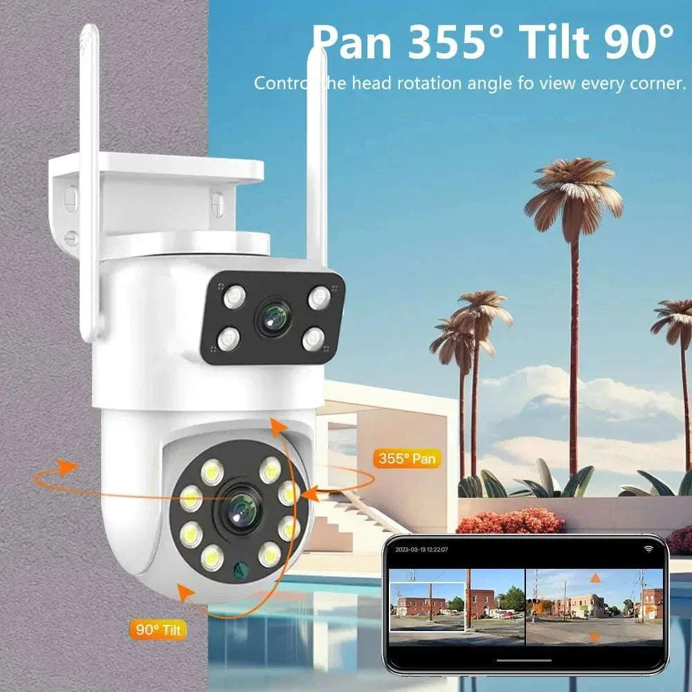 Dual Lens 8MP WiFi PTZ Security Camera with Auto Tracking-8MP NO SD Card / AU Plug