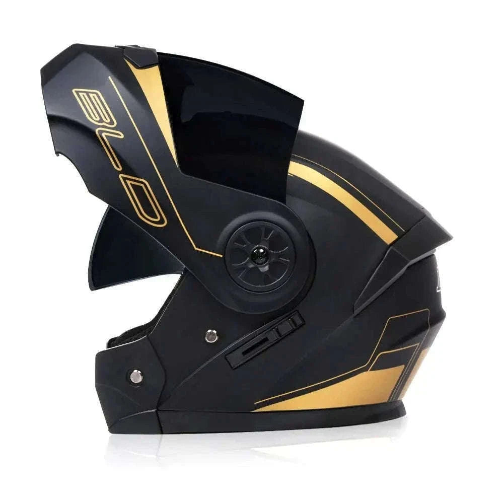 Dual Lens Flip-Up Full Face Motorcycle Helmet Modular ABS Design-