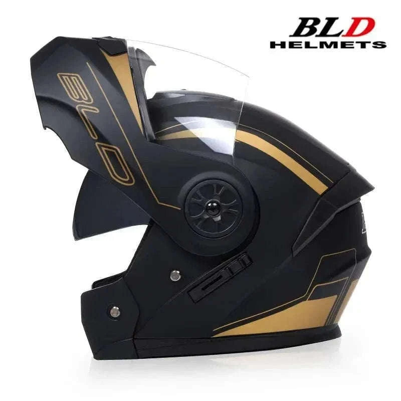 Dual Lens Flip-Up Full Face Motorcycle Helmet Modular ABS Design-