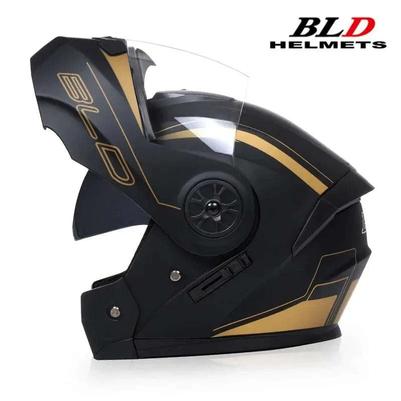 Dual Lens Motorcycle Helmet-matte black / M