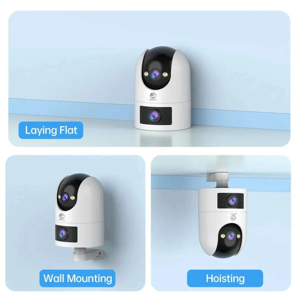 Dual Lens PTZ WiFi Security Camera with Auto Tracking & Audio-1080P / UK Plug / China Mainland