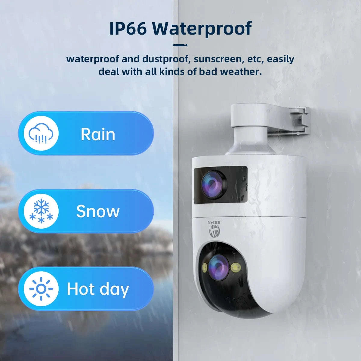 Dual Lens PTZ WiFi Security Camera with Auto Tracking & Audio-1080P / UK Plug / China Mainland