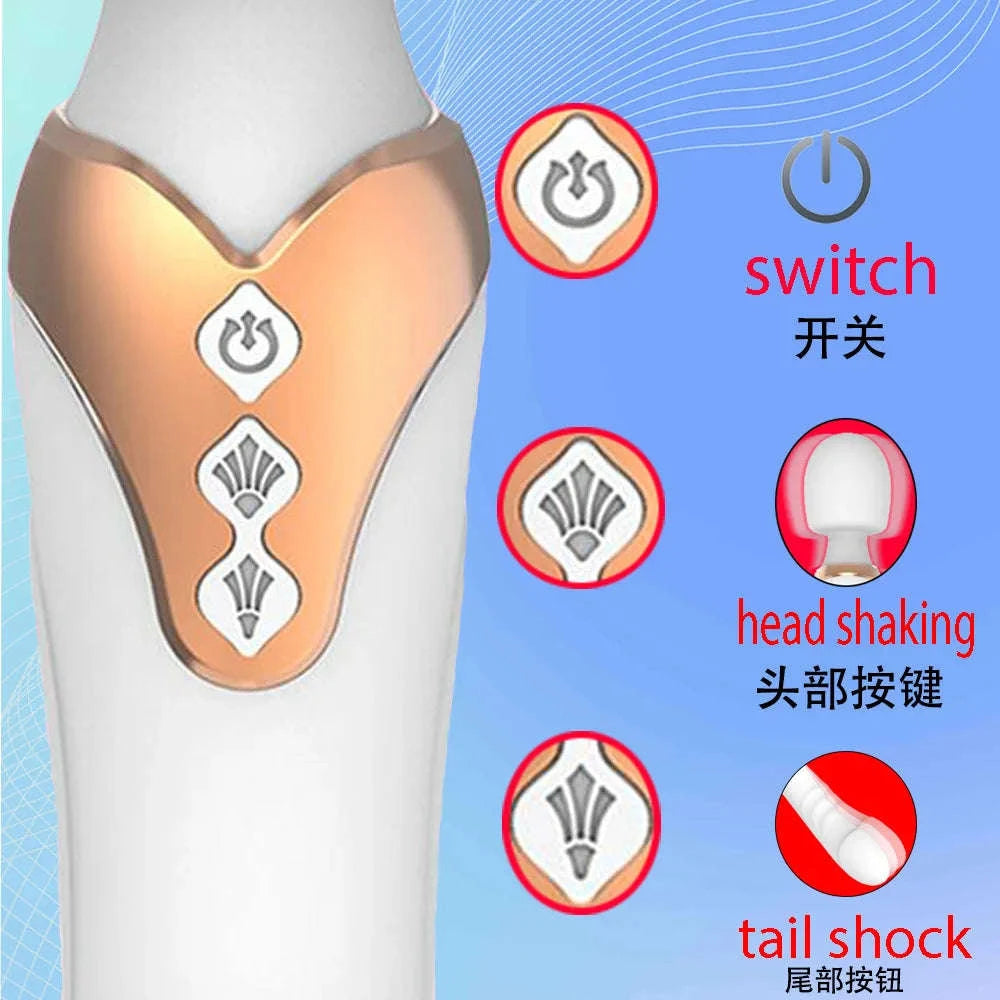 Dual Motor Silicone Vibrator for G-Spot and Clitoral Pleasure-Red