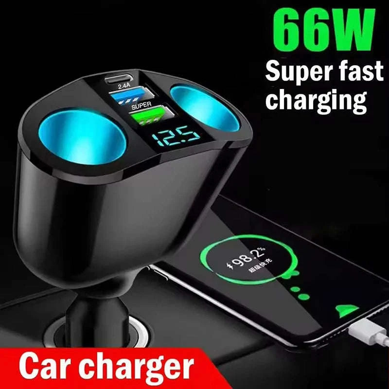 Dual Port Car Charger with Digital Display-CH10QC