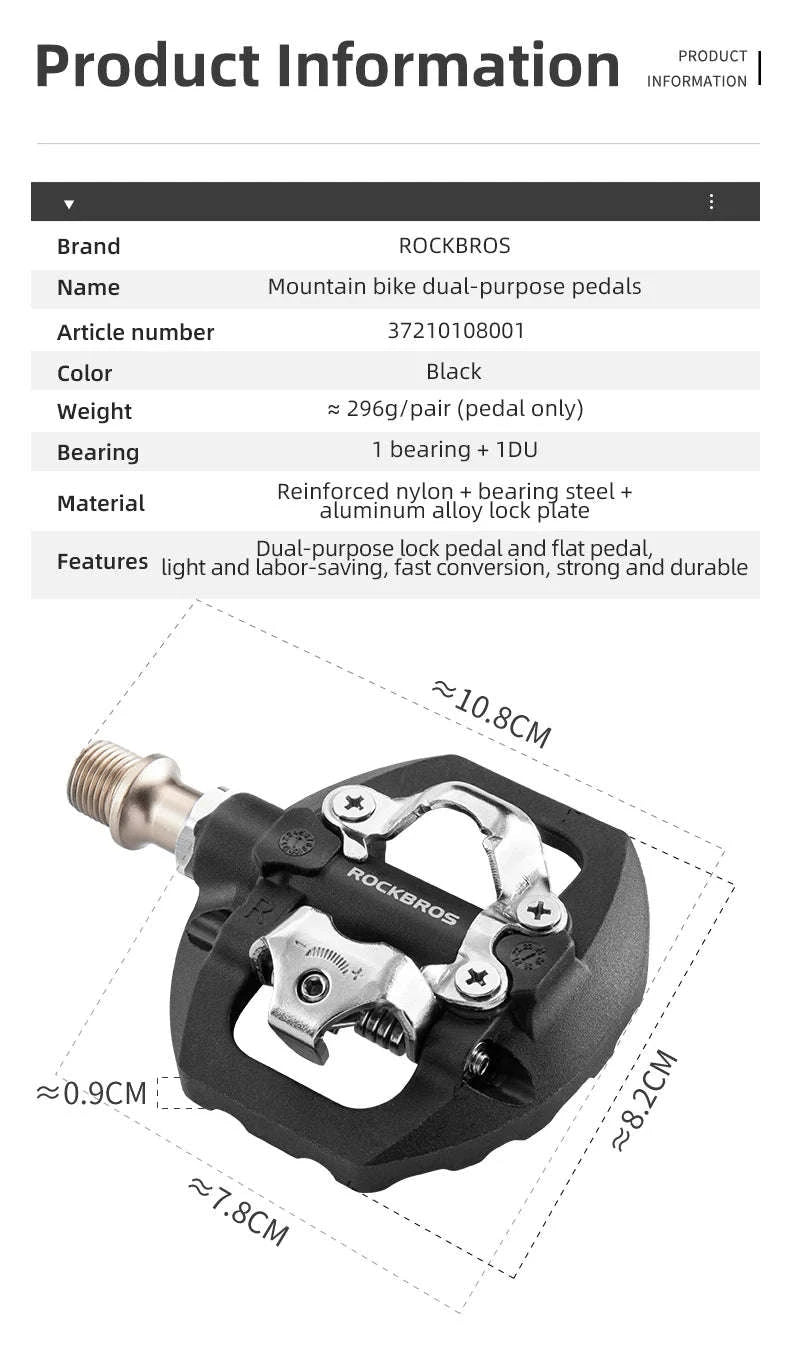 Dual-Purpose Bicycle Pedals with Sealed Bearings-37210108001 Nylon / Poland