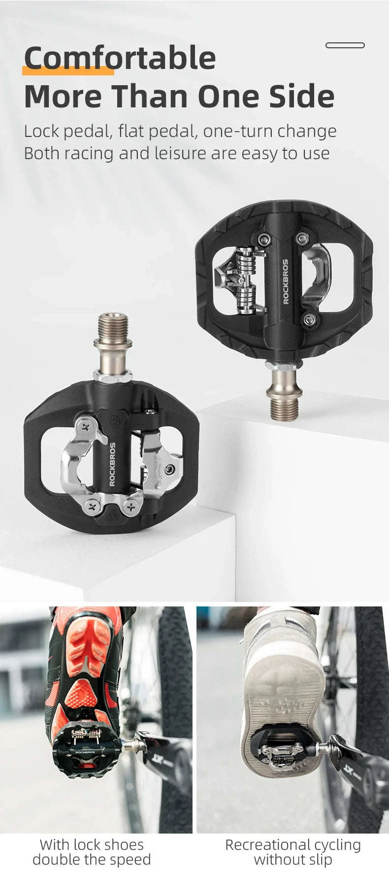 Dual-Purpose Bicycle Pedals with Sealed Bearings-37210108001 Nylon / Poland