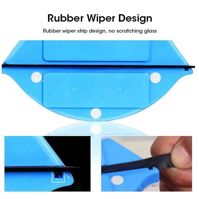 Dual Sided Magnetic Glass Cleaner with Automatic Drainage-Red-3-8mm