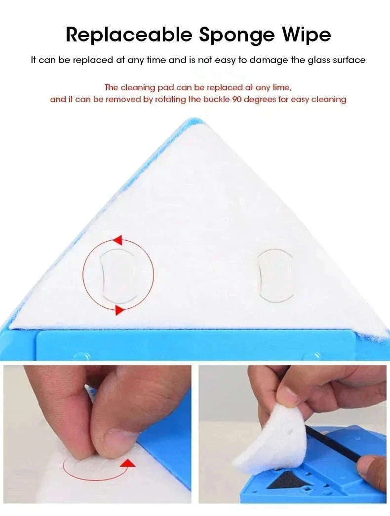 Dual Sided Magnetic Glass Cleaner with Automatic Drainage-Red-3-8mm