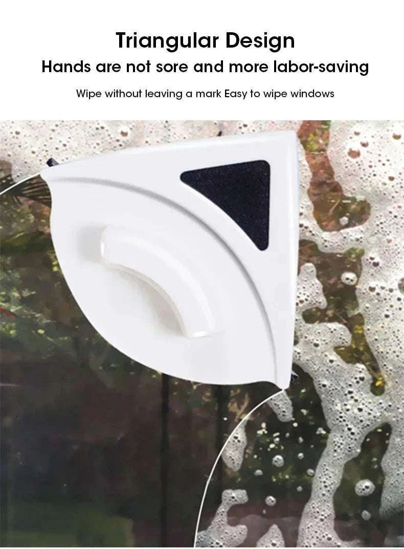 Dual Sided Magnetic Glass Cleaner with Automatic Drainage-Red-3-8mm