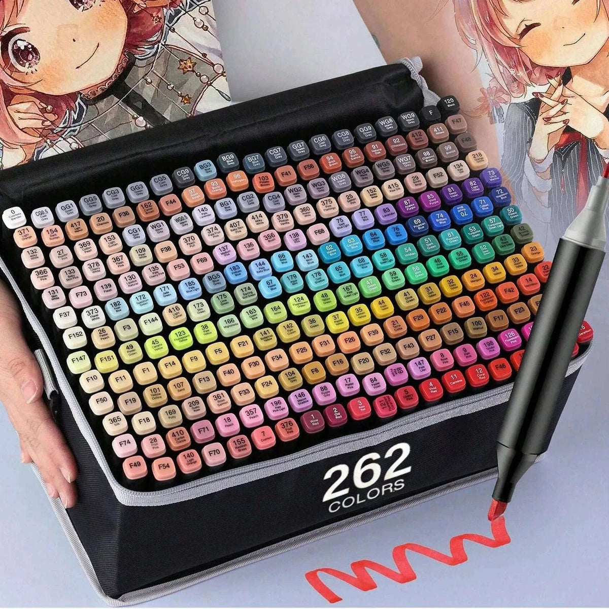 Dual Tip Alcohol Drawing Markers for Smooth Blending-262PCS