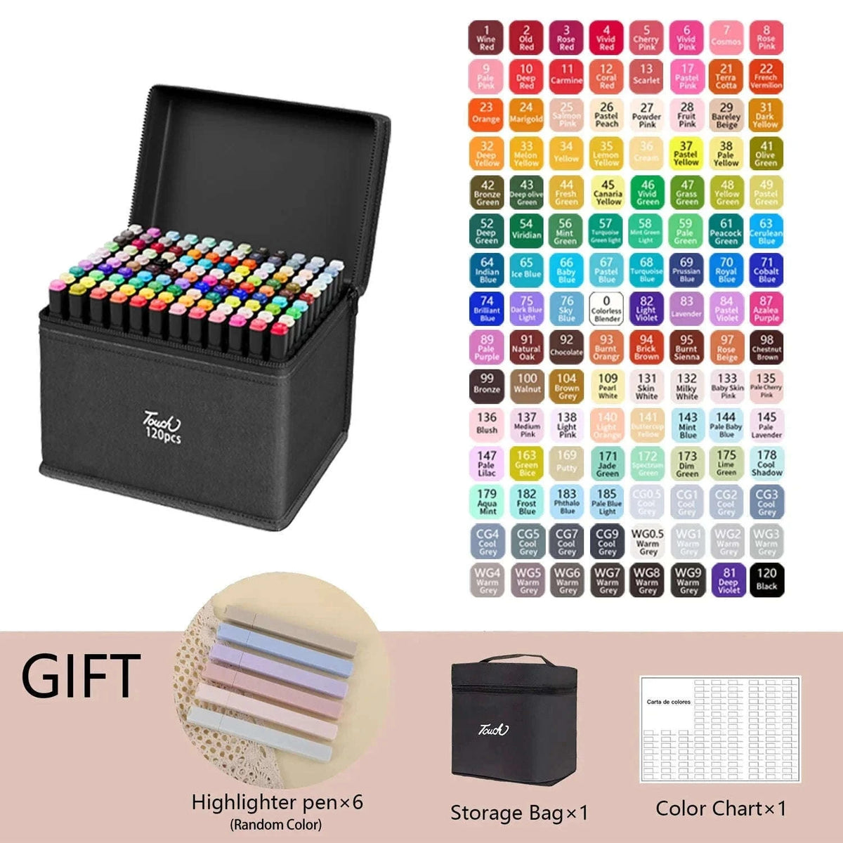 Dual Tip Alcohol Drawing Markers for Smooth Blending-262PCS