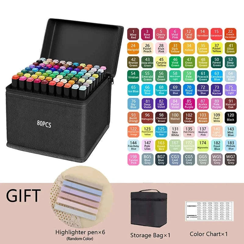 Dual Tip Alcohol Drawing Markers for Smooth Blending-262PCS