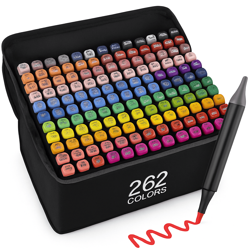 Dual Tip Alcohol Drawing Markers for Smooth Blending-262PCS