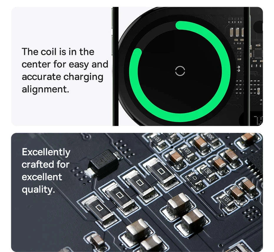 Dual Wireless Charger with LED Display for iPhone, Samsung & AirPods-Black