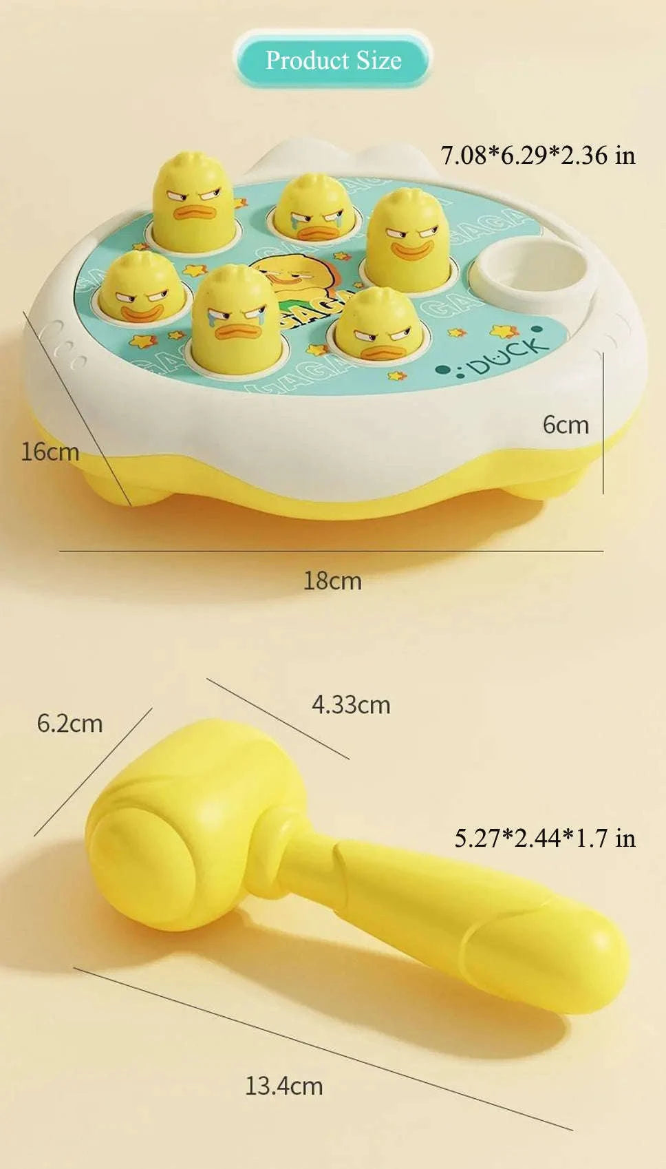 Duck/Frog/Pig Baby Montessori Animal Hammer Toy-frog no box
