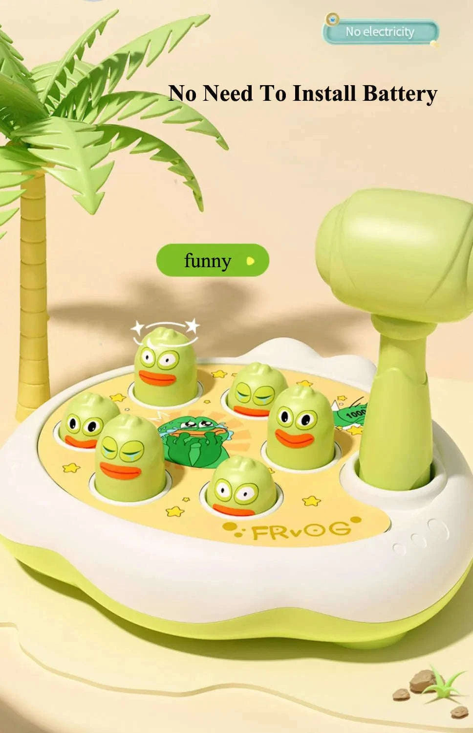 Duck/Frog/Pig Baby Montessori Animal Hammer Toy-frog no box