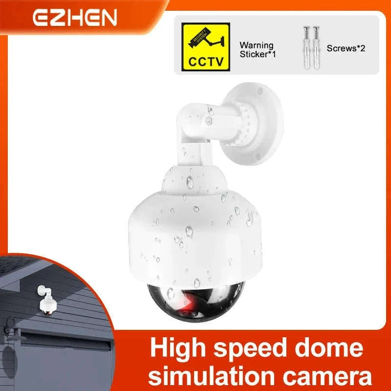 Dummy Security Camera with LED Flash IP54 Outdoor Dome-WHITE / China Mainland