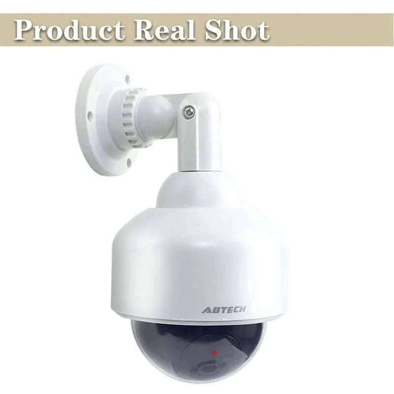 Dummy Security Camera with LED Flash IP54 Outdoor Dome-WHITE / China Mainland