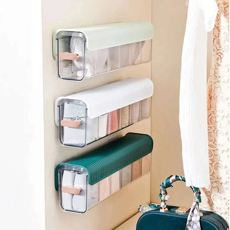 Dust-Proof Underwear Organizer with Push-Pull Drawer-Light Yellow / 6-10 Cells