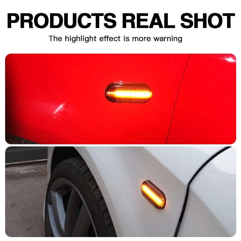 Dynamic LED Side Marker Light Amber Turn Signal Replacement-2pcs Dynamic Smoked / China Mainland