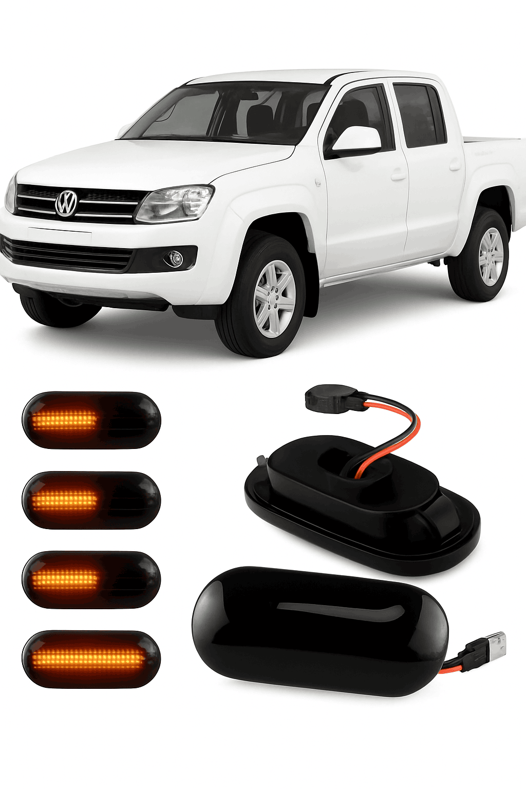 Dynamic LED Side Marker Light Amber Turn Signal Replacement-2pcs Dynamic Smoked / China Mainland