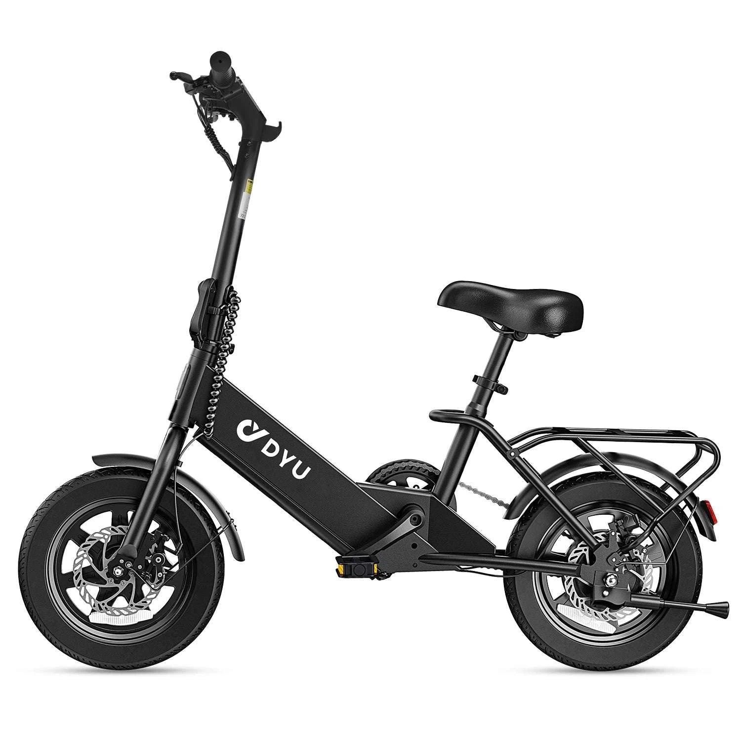 DYU C3 14" Folding Electric Bike 36V Lithium Battery Compact E-Bike-black / United States