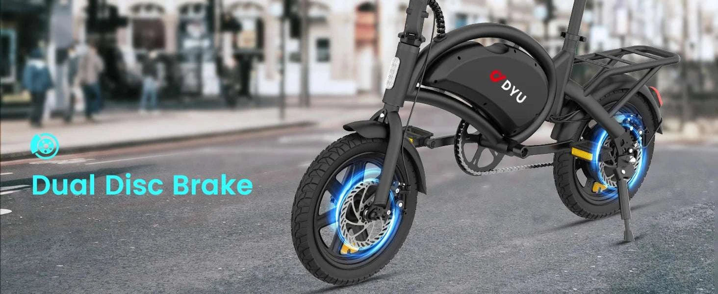 DYU D3F Folding Electric Bike 20MPH 36V Battery Compact E-Bike-black / United States