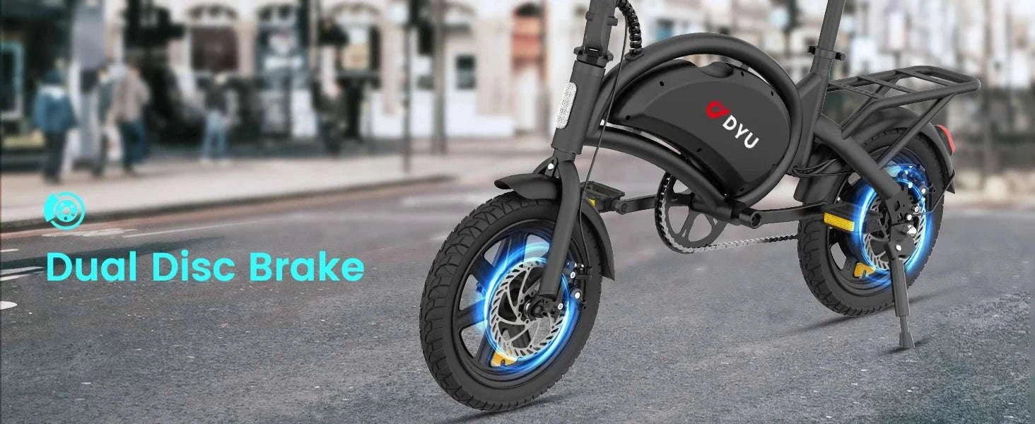 DYU D3F Folding Electric Bike 20MPH 36V Battery Compact E-Bike-black / United States