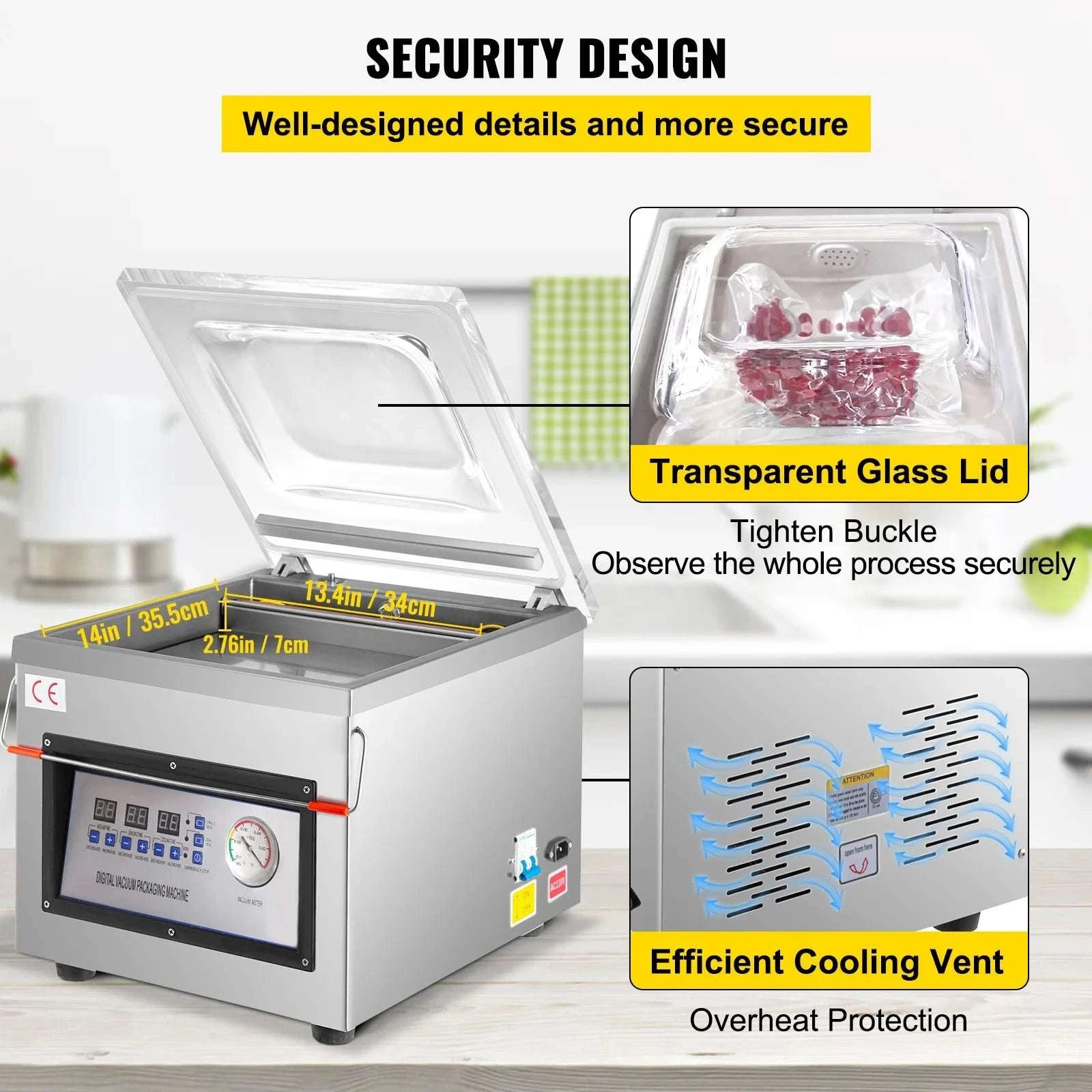 DZ-260C Chamber Vacuum Sealer 31cm Digital Food Packing Machine-DZ-260C / United States