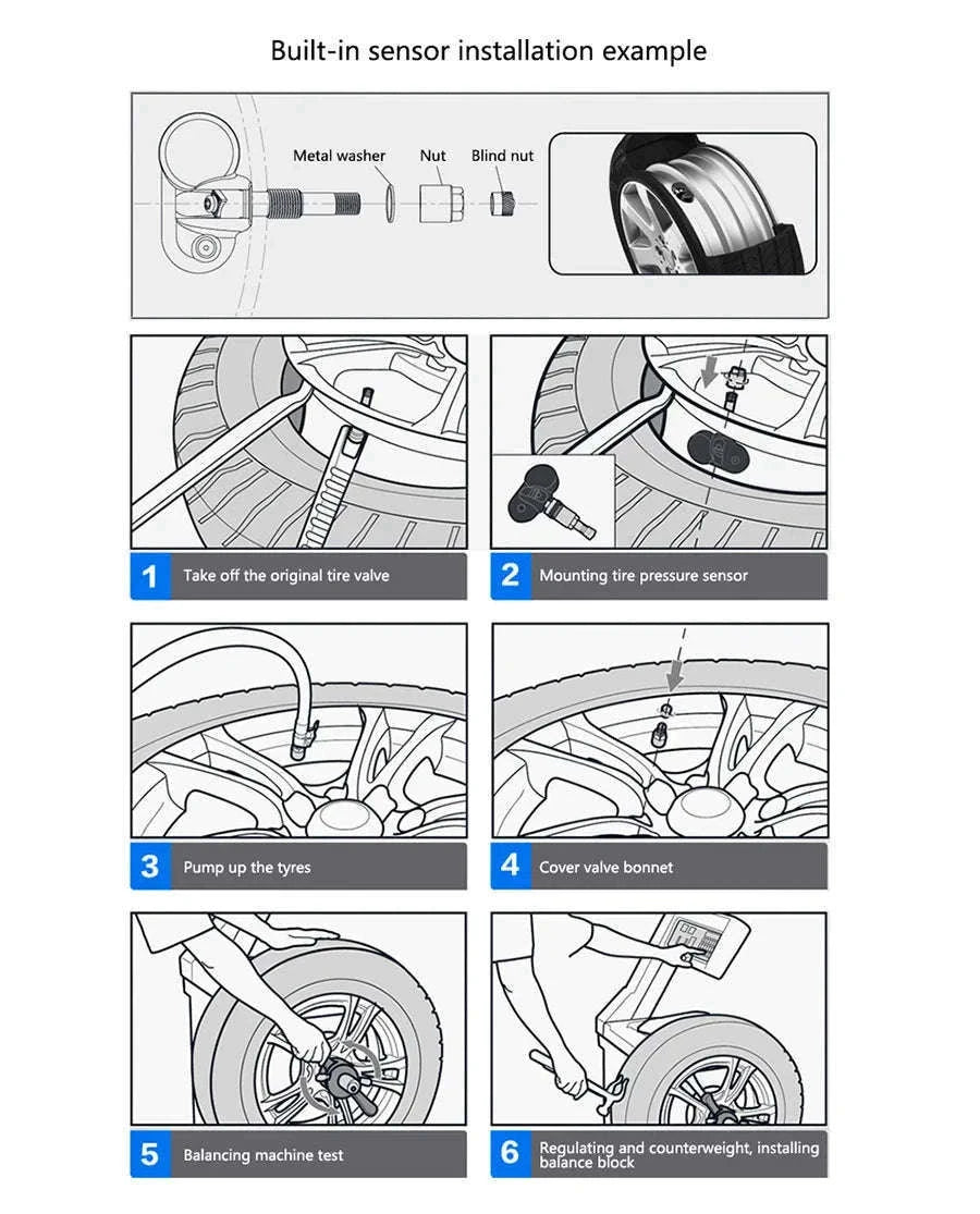 E-ACE Solar-Powered TPMS Tire Monitoring System-K01-External Sensor