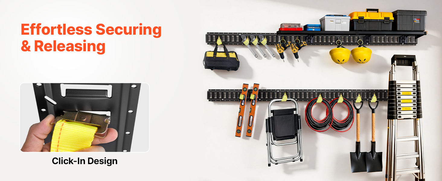 E-Track Tie-Down Rail Kit 8 Pack with Straps & O-Rings