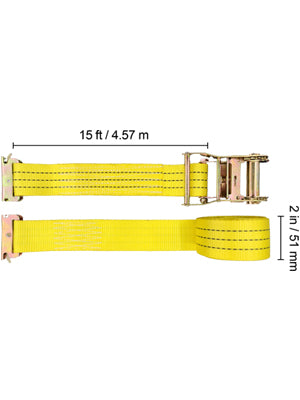 E-Track Ratchet Straps 2" Heavy-Duty Tie-Down Set 4,400 lbs Strength