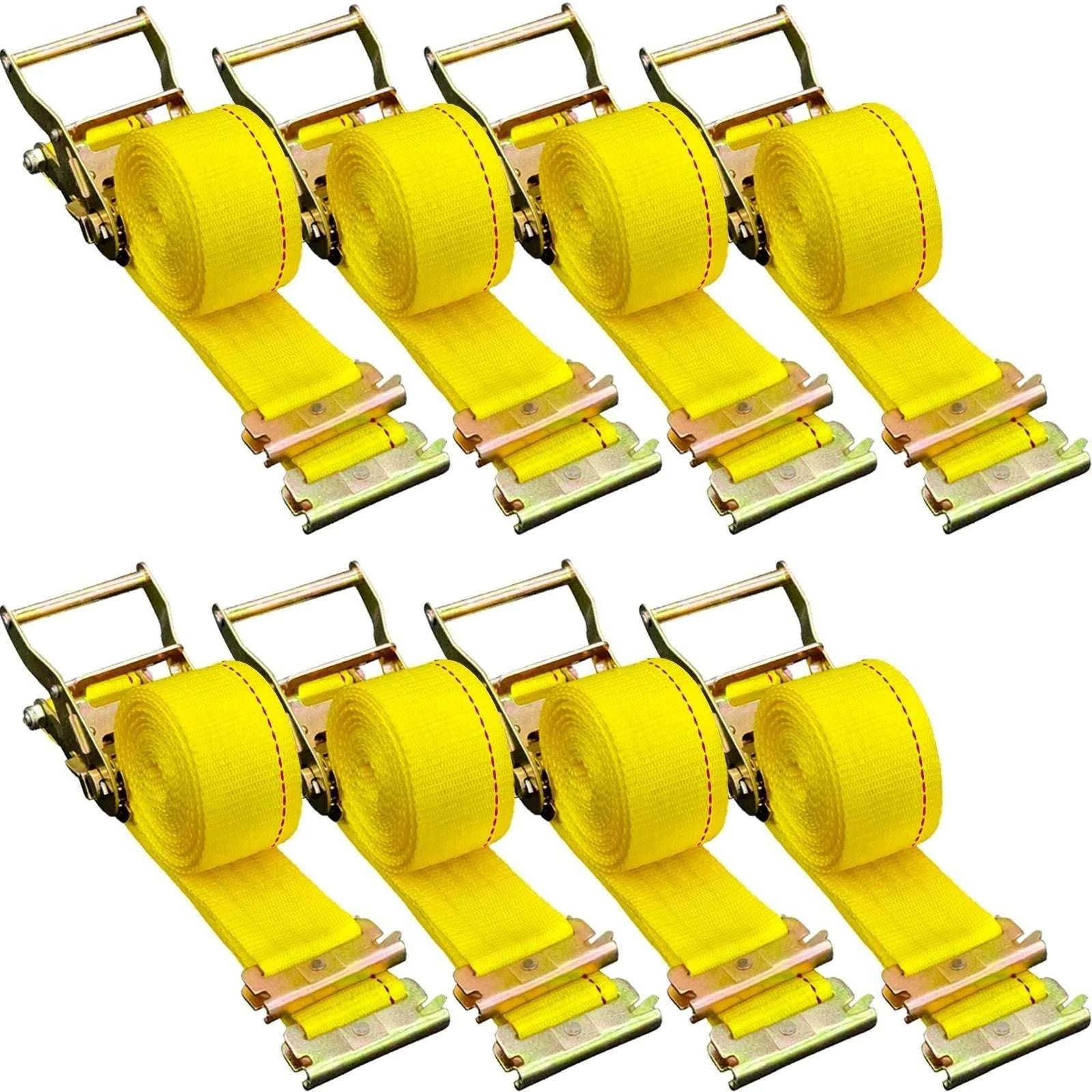 E-Track Ratchet Straps 2" Heavy-Duty Tie-Down Set 4,400 lbs Strength-18pcs 15ft / United States