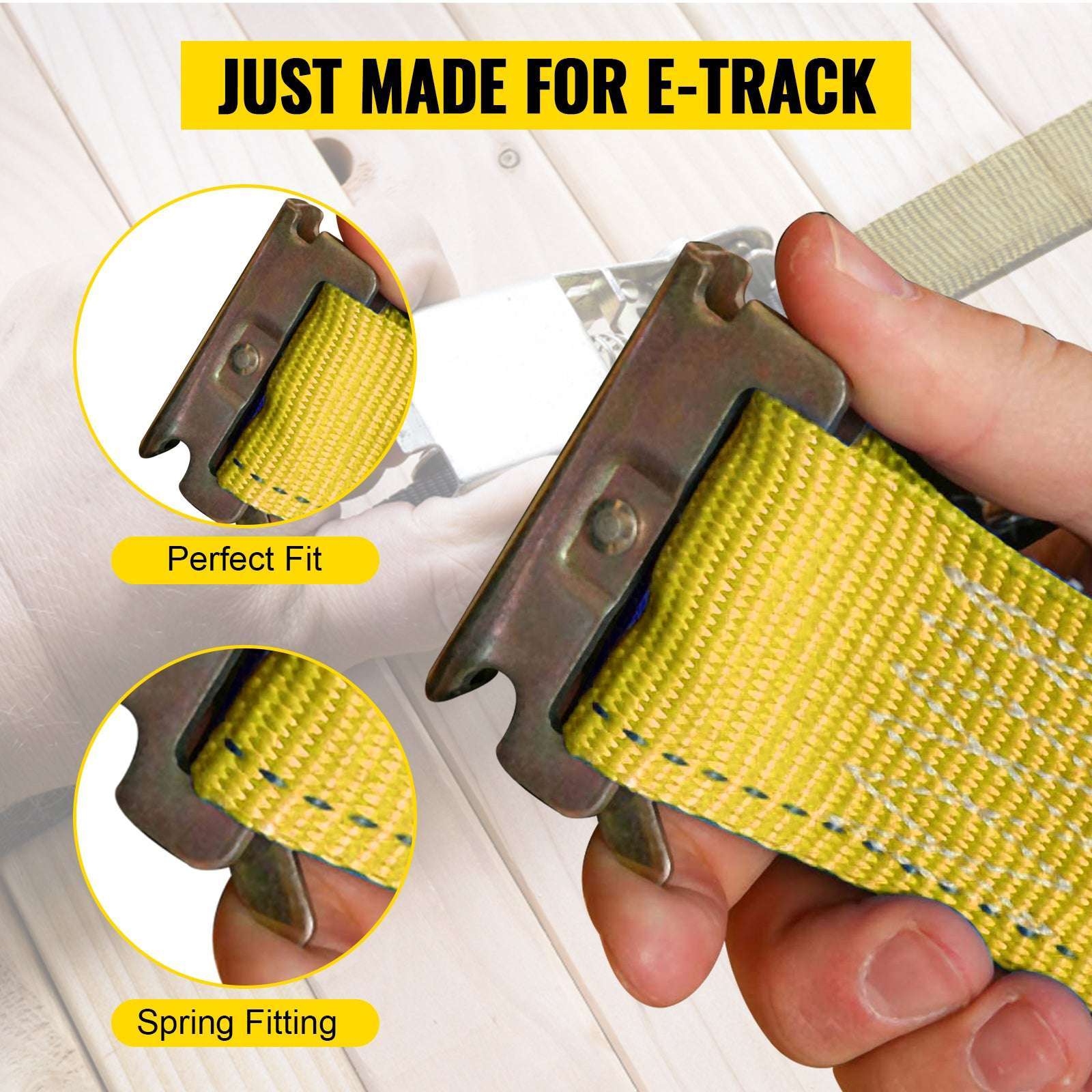 E-Track Ratchet Straps 2" Heavy-Duty Tie-Down Set 4,400 lbs Strength-18pcs 15ft / United States