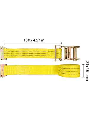 E-Track Ratchet Straps 2" Heavy-Duty Tie-Down Set 4,400 lbs Strength-18pcs 15ft / United States