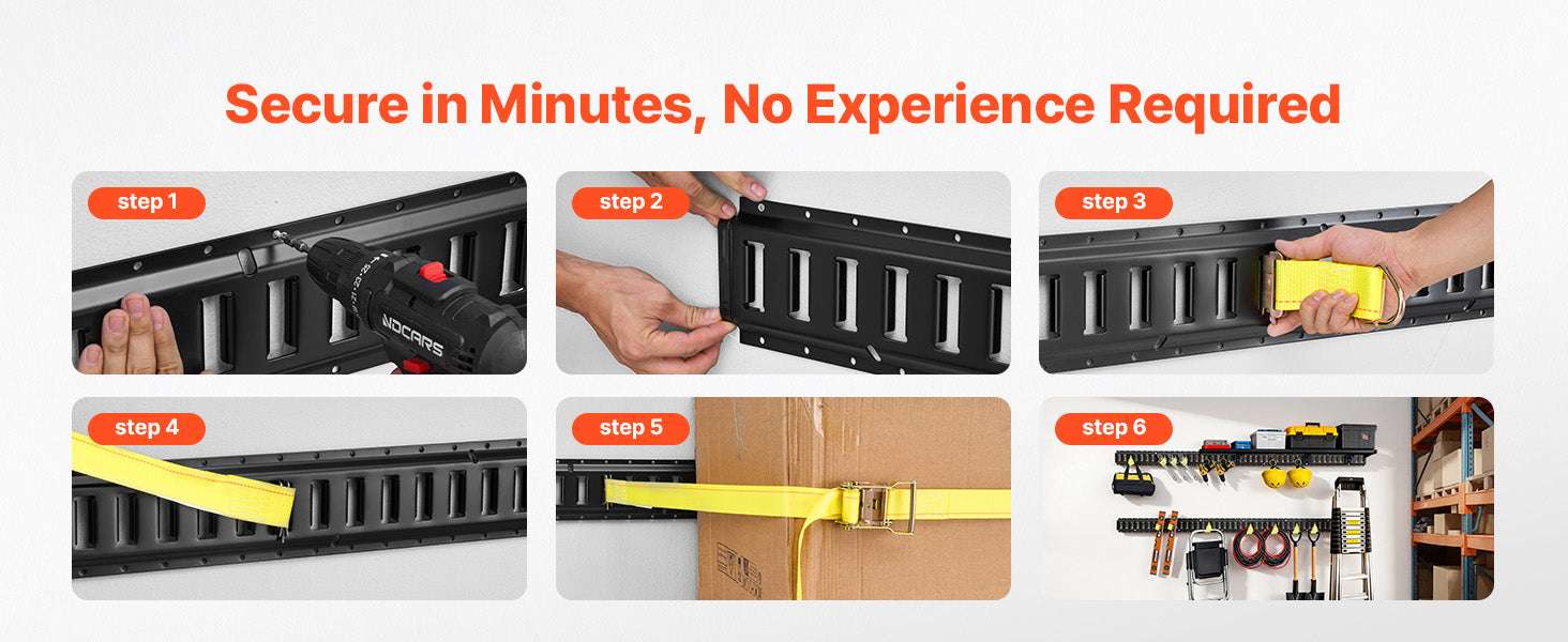 E-Track Tie-Down Rail Kit 8 Pack with Straps & O-Rings-8 Pack / United States