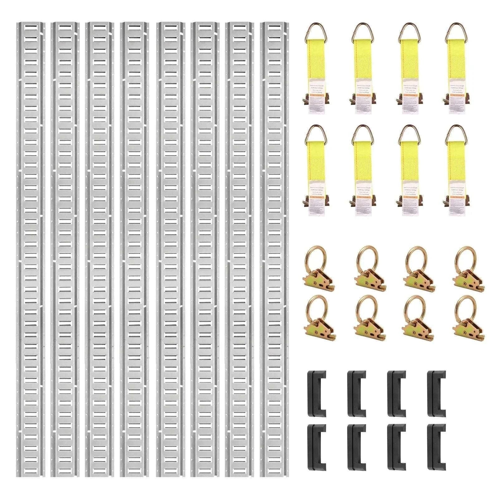 E-Track Tie-Down Rail Kit with Steel Rails & O-Rings for Cargo-5ft / United States
