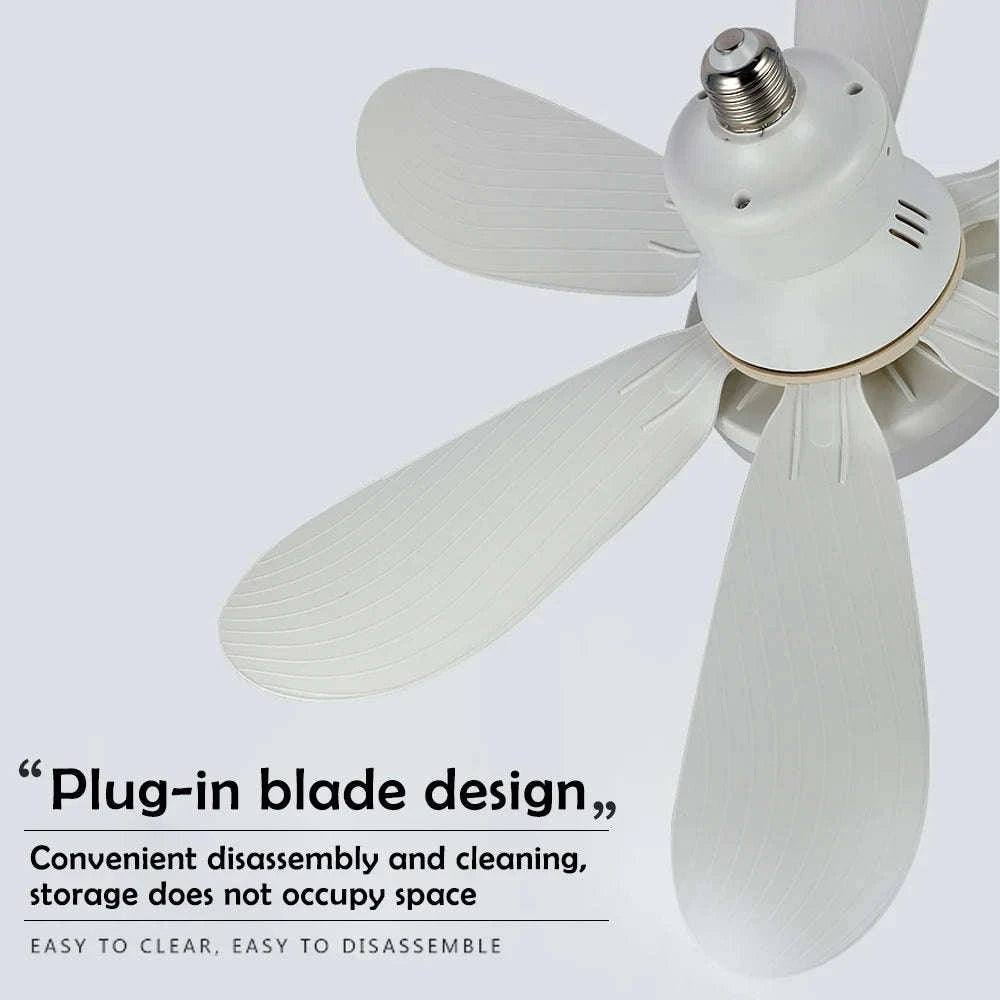 E27 Ceiling Fan Light with Remote Control-52cm Woodgrain