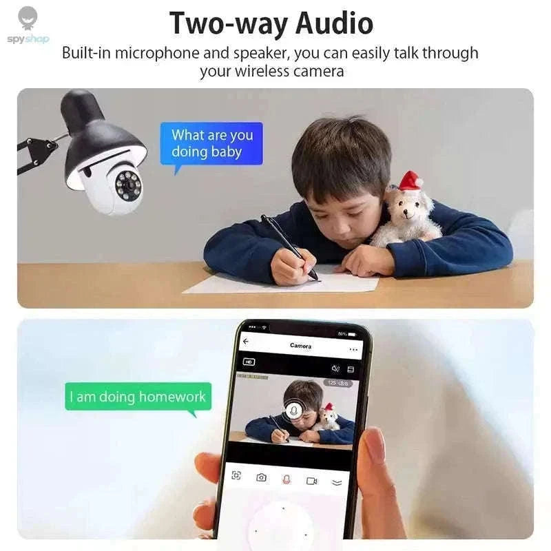 E27 Surveillance Camera with Full-Color Night Vision and AI Tracking-Default Title