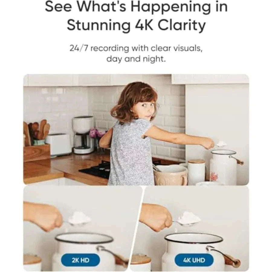 E30 4K Indoor Camera for Pet, Baby, and Nanny Monitoring-United States / 1PackWhite
