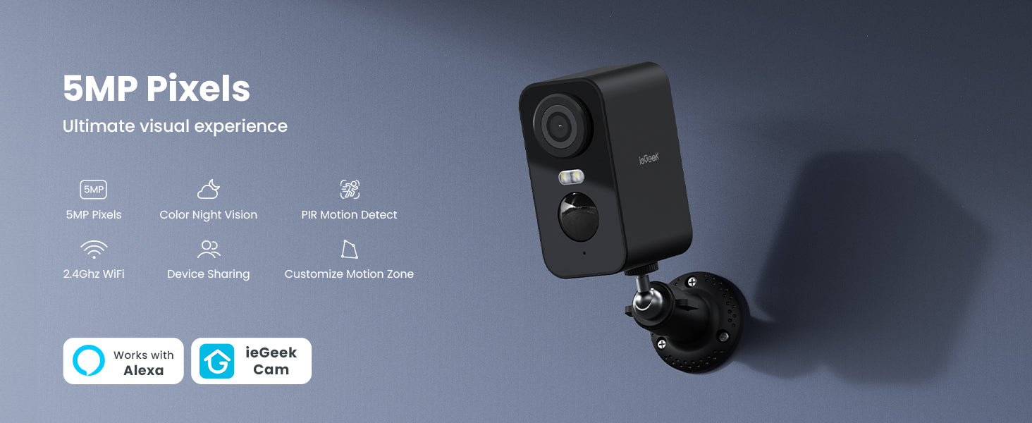 ieGeek 5MP Wireless Outdoor Security Camera with Night Vision
